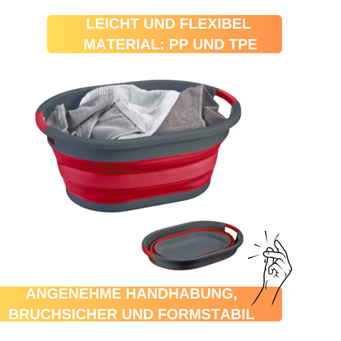 Faltbarer Wäschekorb – 24 L Volumen • mit rutschfesten Griffen • ideal für kleine Räume