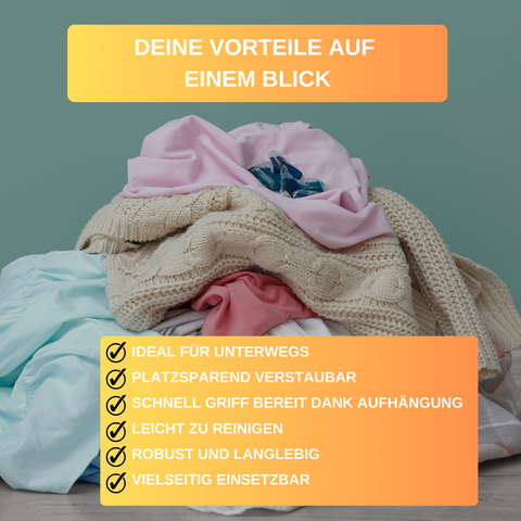 Faltbarer Wäschekorb – 24 L Volumen • mit rutschfesten Griffen • ideal für kleine Räume