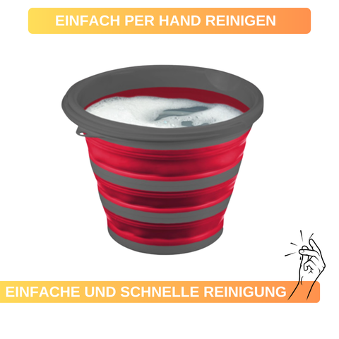 Faltbarer Eimer – 10 L • mit Henkel • platzsparend & ideal für Camping oder kleine Räume