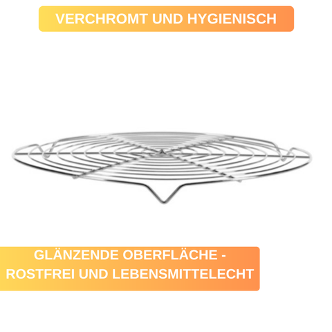 Kuchenauskühler - Abkühlgitter - Ø 32 cm - stabil & verchromt