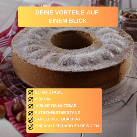 Kuchenauskühler - Abkühlgitter - Ø 32 cm - stabil & verchromt