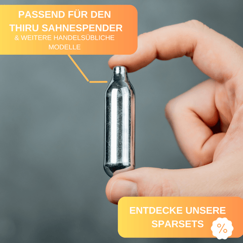Thiru Sahnekapseln für Sahnespender - N2O Patronen für Sahnesyphons - für alle handelsüblichen Sahnebereiter - für bis zu 500ml Volumen