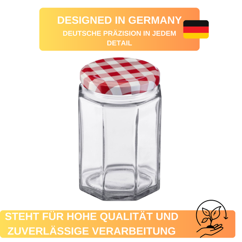 Einmachgläser - Gläser - 6 Gläser - Eckig - 270 ml - ø 63 mm