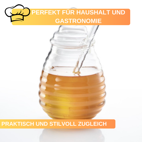 Honigtopf »Melli« – 400 ml • aus Borosilikatglas • mit Honiglöffel zum Portionieren