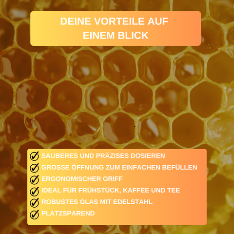 Honigtopf »Melli« – 400 ml • aus Borosilikatglas • mit Honiglöffel zum Portionieren