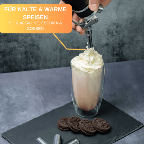 Thiru Sahnekapseln für Sahnespender - N2O Patronen für Sahnesyphons - für alle handelsüblichen Sahnebereiter - für bis zu 500ml Volumen