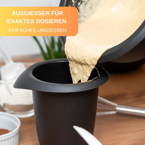 Rühr-und Backschüssel - Quirltopf - mit Spritzschutz Deckel - Rutschfest & BPA frei - inkl. 50 Backrezepte - Made in Germany