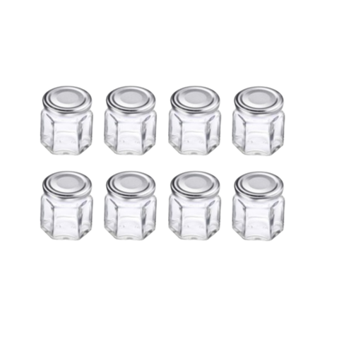 Einmachgläser - Gläser - 6 Gläser - Eckig - 270 ml - ø 63 mm