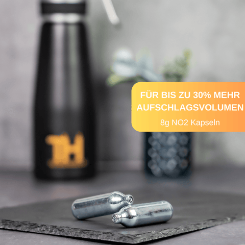 Thiru Sahnekapseln für Sahnespender - N2O Patronen für Sahnesyphons - für alle handelsüblichen Sahnebereiter - für bis zu 500ml Volumen