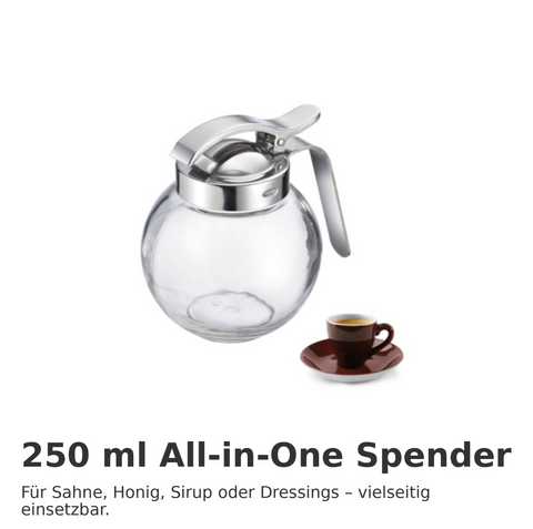 Sahnegießer/Honigspender »Roma« – 250 ml • mit Einhandbedienung & stilvollem Design
