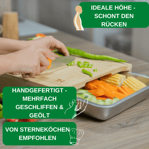 Schneidebrett mit Auffangschale