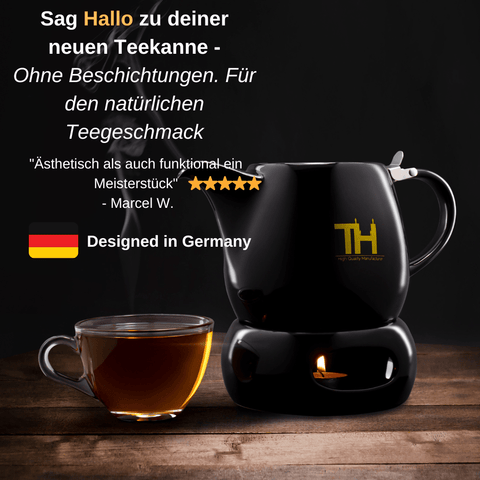 Thiru Teekanne mit Siebeinsatz - 1200ml - Handfertigung - Porzellan