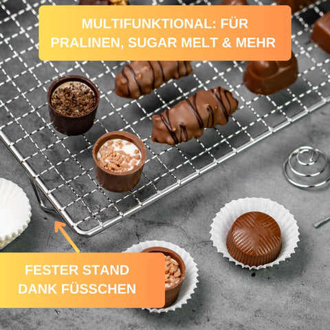 Thiru Pralinen-Set Basic 5-teilig – Abtropfgitter, Tauchgabeln & Formen für DIY-Pralinen
