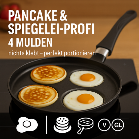 Lieblingspfanne Spiegeleipfanne - Pfannekuchen 26 cm – Liwanzenpfanne aus Aluminium-Guss, Antihaft-Beschichtung, Thermoboden 8–9 mm, wackelfreier Griff – für Induktion, Gas, Elektro & Glaskeramik – handgegossen