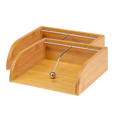 Thiru Serviettenhalter „Tapas + Friends“ – Bambus mit Windschutz-Kugel, ideal für Tisch & Terrasse