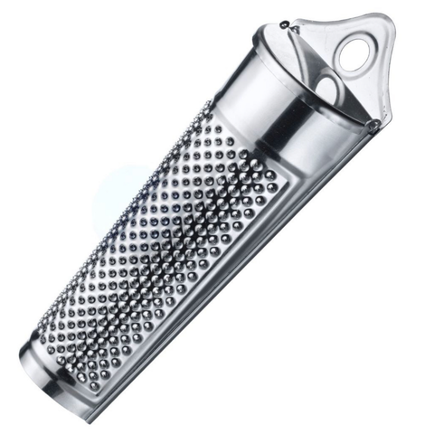 Thiru Muskatreibe Klassisch mit Vorratsfach & Aufhänge-Loch – Edelstahl-Reibe für Nüsse, Gewürze & kreative Küche