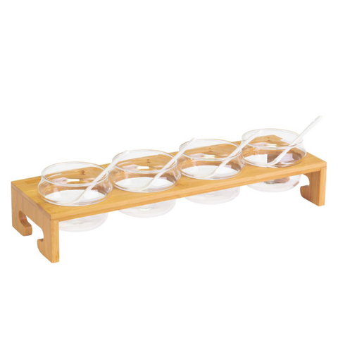 Thiru Marmeladenglas Marmeladenbar 13-teilig – Gläser mit Löffeln & Bambusständer für Marmelade, Dips & Gewürze