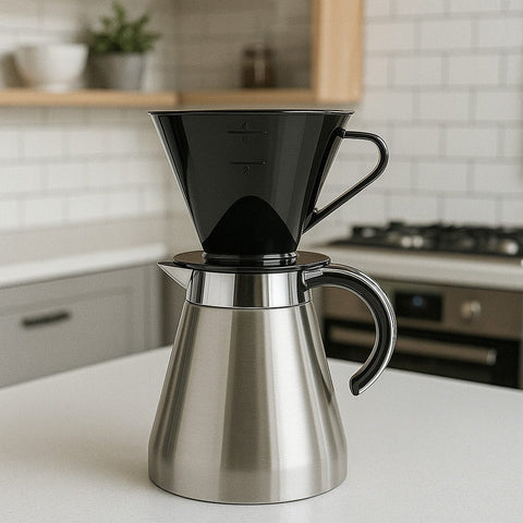 Thiru Kaffeefilterhalter– Handfilter für Papierfilter Größe 4, für Tassen & Kannen