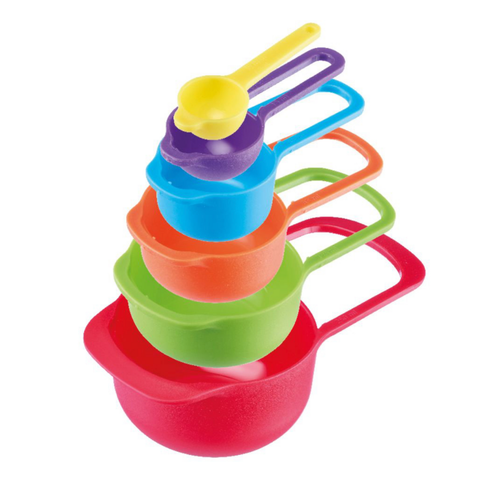 Thiru Messlöffel-Set Matroschka 6-tlg. – farbige Messbecher 7,5–250 ml, stapelbar & platzsparend