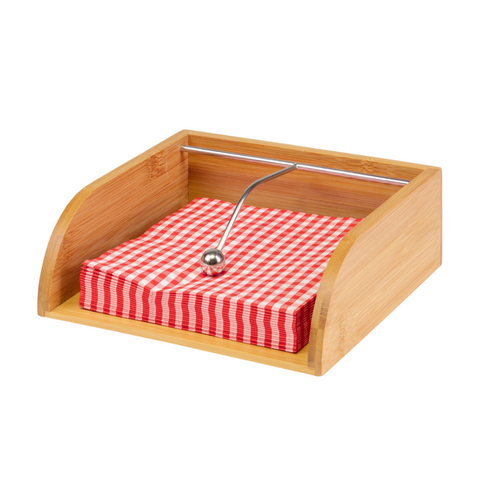 Thiru Serviettenhalter „Tapas + Friends“ – Bambus mit Windschutz-Kugel, ideal für Tisch & Terrasse