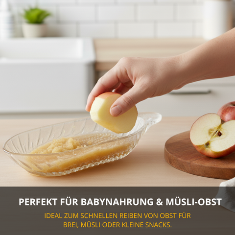 Thiru Multireibe – Apfelreibe 140 ml aus Glas, ideal für Babynahrung, Obst & Gemüse