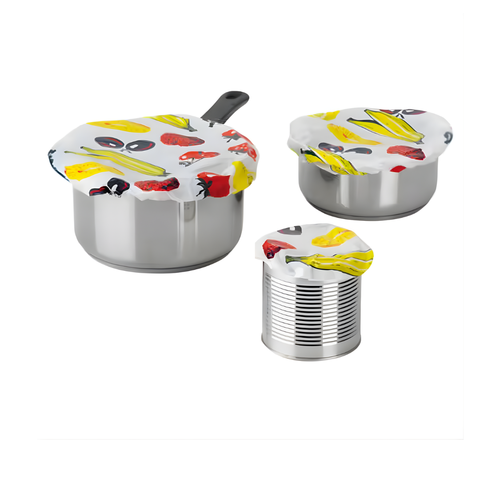 Thiru Frischhaltedeckel-Set 5-teilig – wiederverwendbare Topf- und Schüsselhauben Ø 9-25 cm mit Gummizug