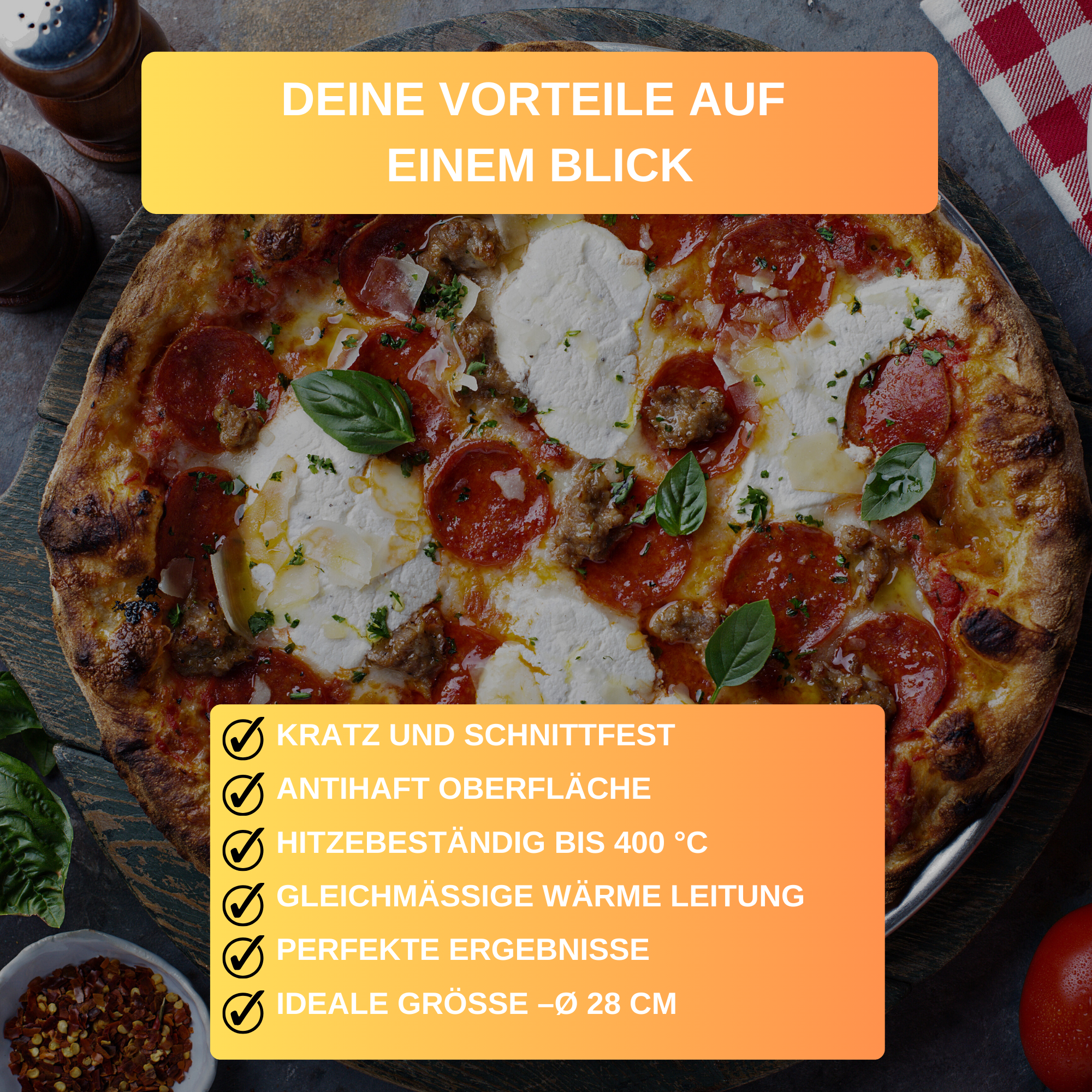2 Pizzableche Aus Deutschland – 28 Cm, Antihaftbeschichtet, Mit Energiesparlöchern