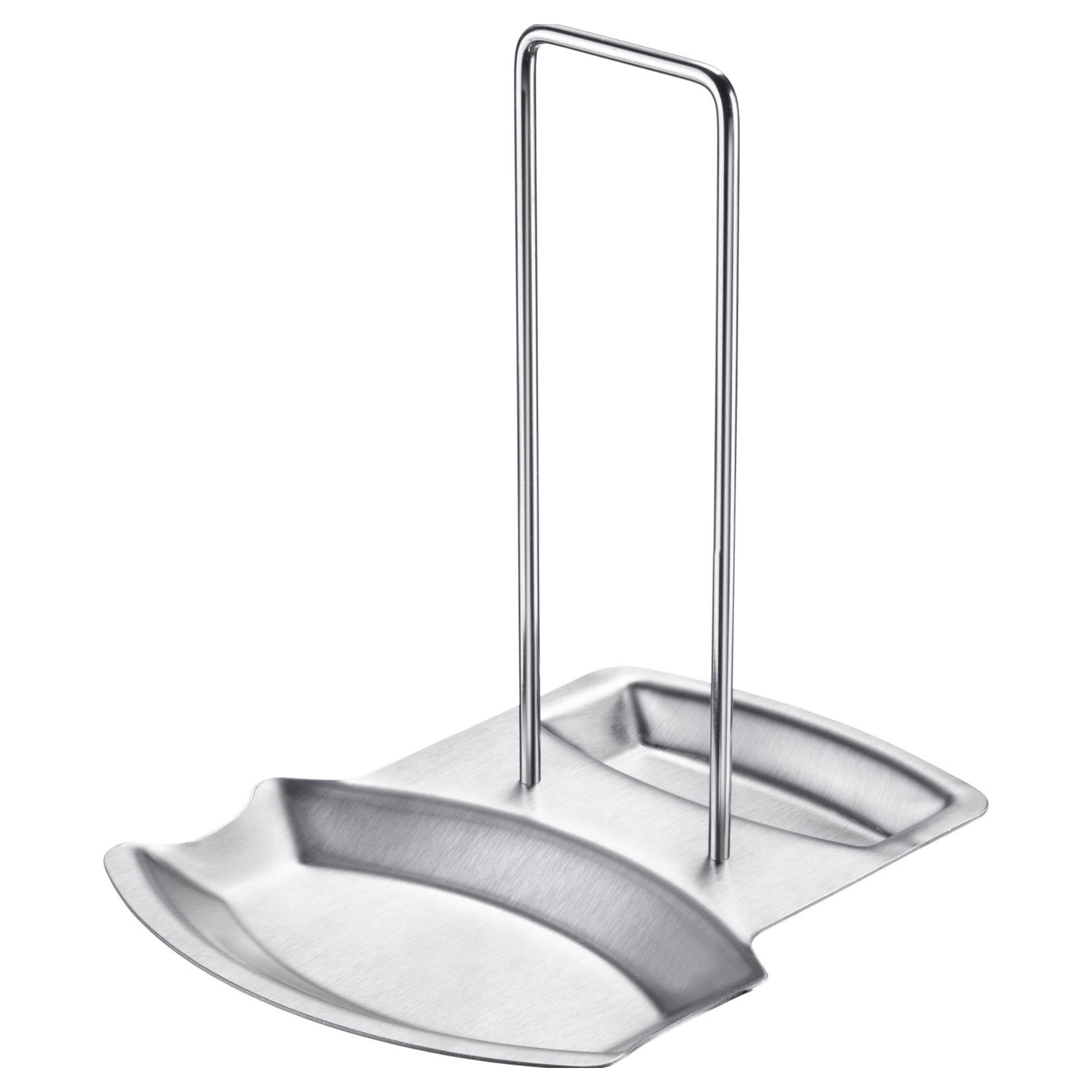 Thiru Kochlöffelhalter Ablage für Deckel + Löffel aus rostfreiem Edelstahl mit tiefen Mulden, Tiefe Mulden, für Deckel mit ø 16-32 cm, einfache Montage