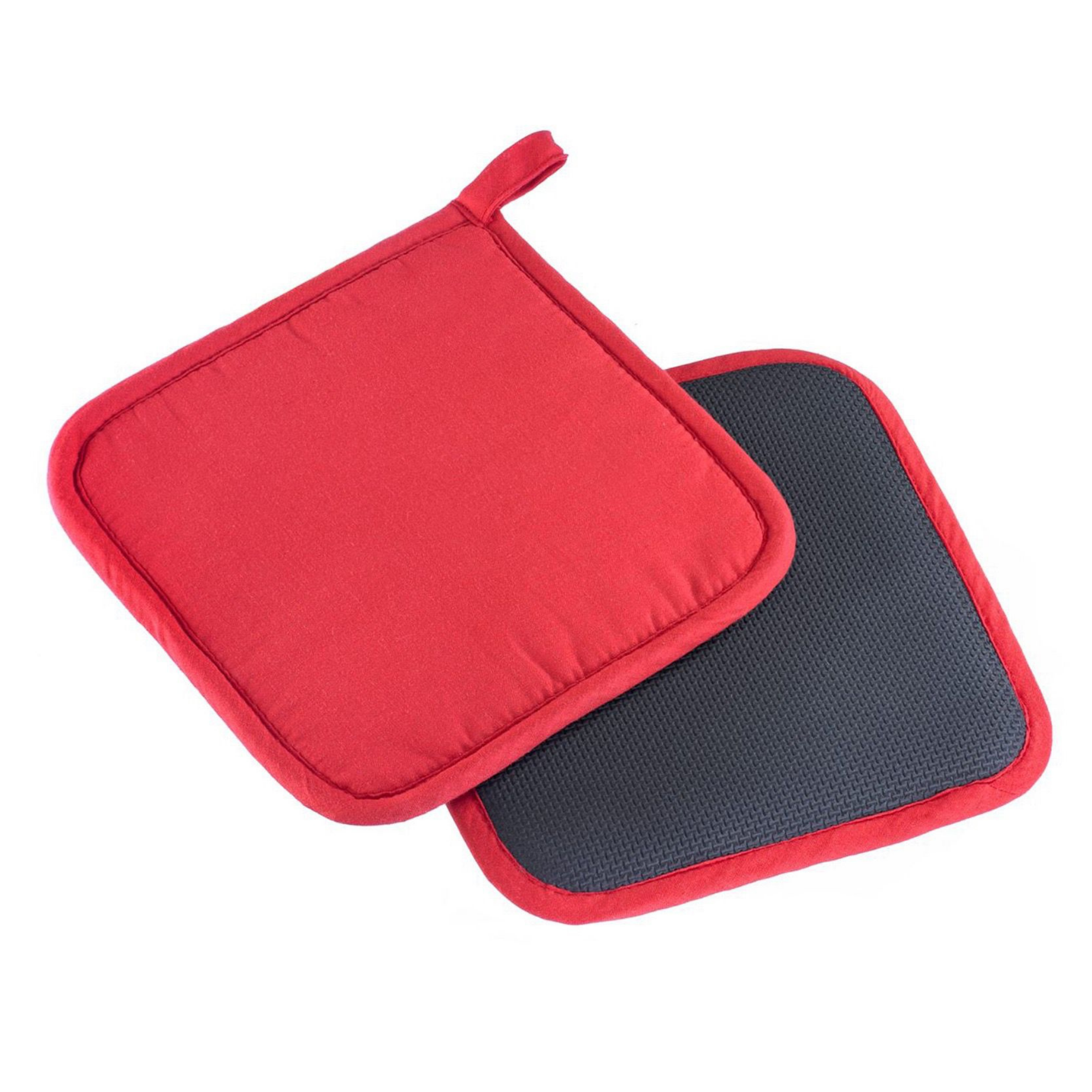 Thiru Topflappen 2er Set aus Baumwolle mit rutschfestem Neopren und Aufhängöse, hitzebeständig bis 230°C