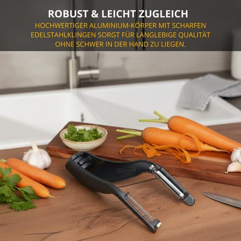 Thiru Spargelschäler – Doppelschäler mit 2-Klingen­System für Spargel, Möhren & Langgemüse