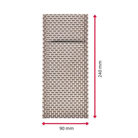 Thiru Bestecktaschen-Set 6-teilig – Grau/Silber, abwaschbar & formstabil für Besteck & Serviette