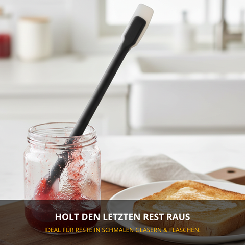 Thiru Restelöffel Slim – 3-teiliges Set zum restlosen Herauslösen aus Gläsern, Flaschen & Behältern, BPA-frei & spülmaschinengeeignet