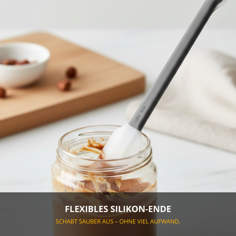 Thiru Restelöffel Slim – 3-teiliges Set zum restlosen Herauslösen aus Gläsern, Flaschen & Behältern, BPA-frei & spülmaschinengeeignet