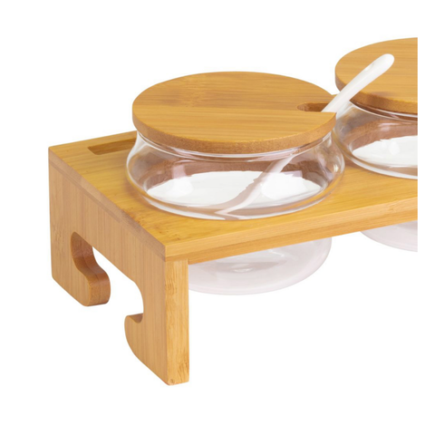 Thiru Marmeladenglas Marmeladenbar 13-teilig – Gläser mit Löffeln & Bambusständer für Marmelade, Dips & Gewürze