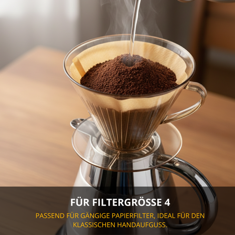 Thiru Permanent-Kaffeefilterhalter – Klar, für Filtergröße 4 – sicherer Halt auf Thermoskannen & Isolierflaschen