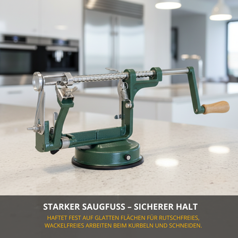 Thiru Apfelschäler Apfeltraum mit Saugfuß – Schäler, Schneider & Entkerner in einem Gerät