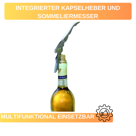 Kellnerbesteck »Profi« – mit 2-Stufen-Hebel, scharfer Klinge & Flasche – Thiru