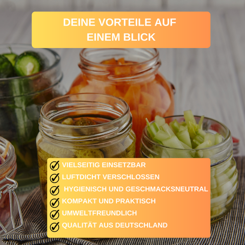 Einmachgläser - Gläser - 6 Gläser - Eckig - 190 ml - ø 58 mm