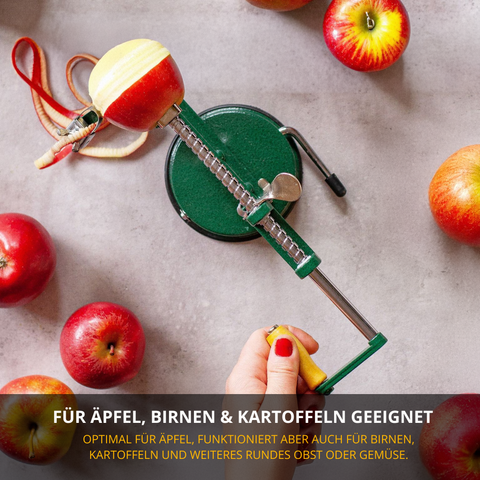 Thiru Apfelschäler Apfeltraum mit Saugfuß – Schäler, Schneider & Entkerner in einem Gerät