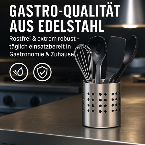 Thiru Besteckkorb – aus Edelstahl • ideal für Besteck & Küchenutensilien - Gastro geeignet