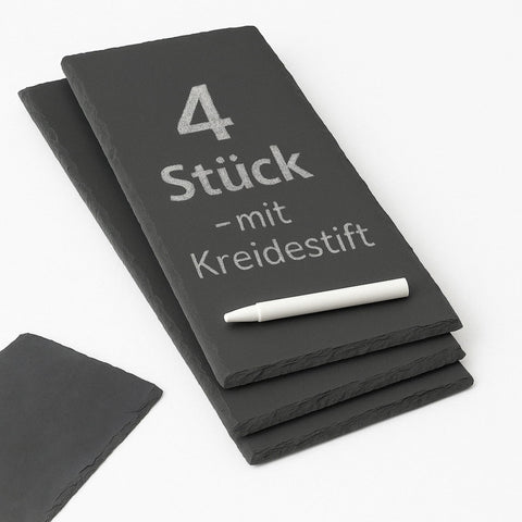 Thiru Premium Schieferplatten - zum Servieren & Beschriften - Ideal als Buffet oder Käseplatte - inkl. Ersatz Gummi Füße