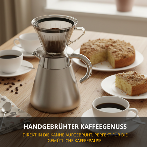 Thiru Permanent-Kaffeefilterhalter – Klar, für Filtergröße 4 – sicherer Halt auf Thermoskannen & Isolierflaschen