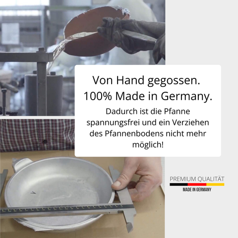 Lieblingspfanne Spiegeleipfanne - Pfannekuchen 26 cm – Liwanzenpfanne aus Aluminium-Guss, Antihaft-Beschichtung, Thermoboden 8–9 mm, wackelfreier Griff – für Induktion, Gas, Elektro & Glaskeramik – handgegossen