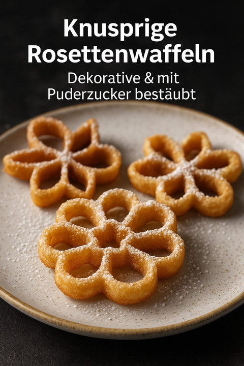 Thiru Ausstechform-Set Waffelbäckerei – 3 Motive für Rosettenwaffeln – inkl. Rezeptheft – Kreatives Backen zuhause
