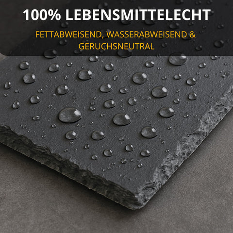 Thiru Premium Schieferplatten - zum Servieren & Beschriften - Ideal als Buffet oder Käseplatte - inkl. Ersatz Gummi Füße