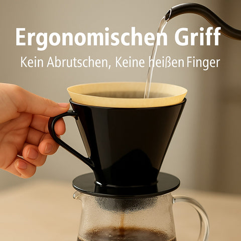 Thiru Kaffeefilterhalter– Handfilter für Papierfilter Größe 4, für Tassen & Kannen