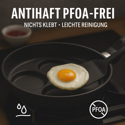 Lieblingspfanne Spiegeleipfanne - Pfannekuchen 26 cm – Liwanzenpfanne aus Aluminium-Guss, Antihaft-Beschichtung, Thermoboden 8–9 mm, wackelfreier Griff – für Induktion, Gas, Elektro & Glaskeramik – handgegossen