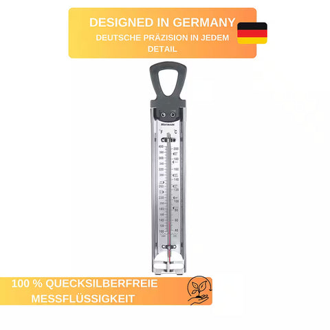 Thiru Kochthermometer – Zucker-Thermometer aus Edelstahl, 40-200 °C, quecksilberfrei