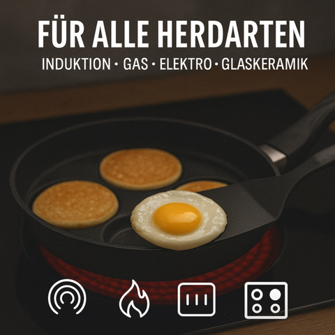 Lieblingspfanne Spiegeleipfanne - Pfannekuchen 26 cm – Liwanzenpfanne aus Aluminium-Guss, Antihaft-Beschichtung, Thermoboden 8–9 mm, wackelfreier Griff – für Induktion, Gas, Elektro & Glaskeramik – handgegossen