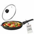 Lieblingspfanne Bratpfanne 24-28 cm Ø - flach oder hoher Rand - Für alle Herdarten & Induktion - mit Glasdeckel & 4D Antihaft-Veredelung - für krosses Anbraten & Röstaromen - 100 Tage testen - inkl. E-Book